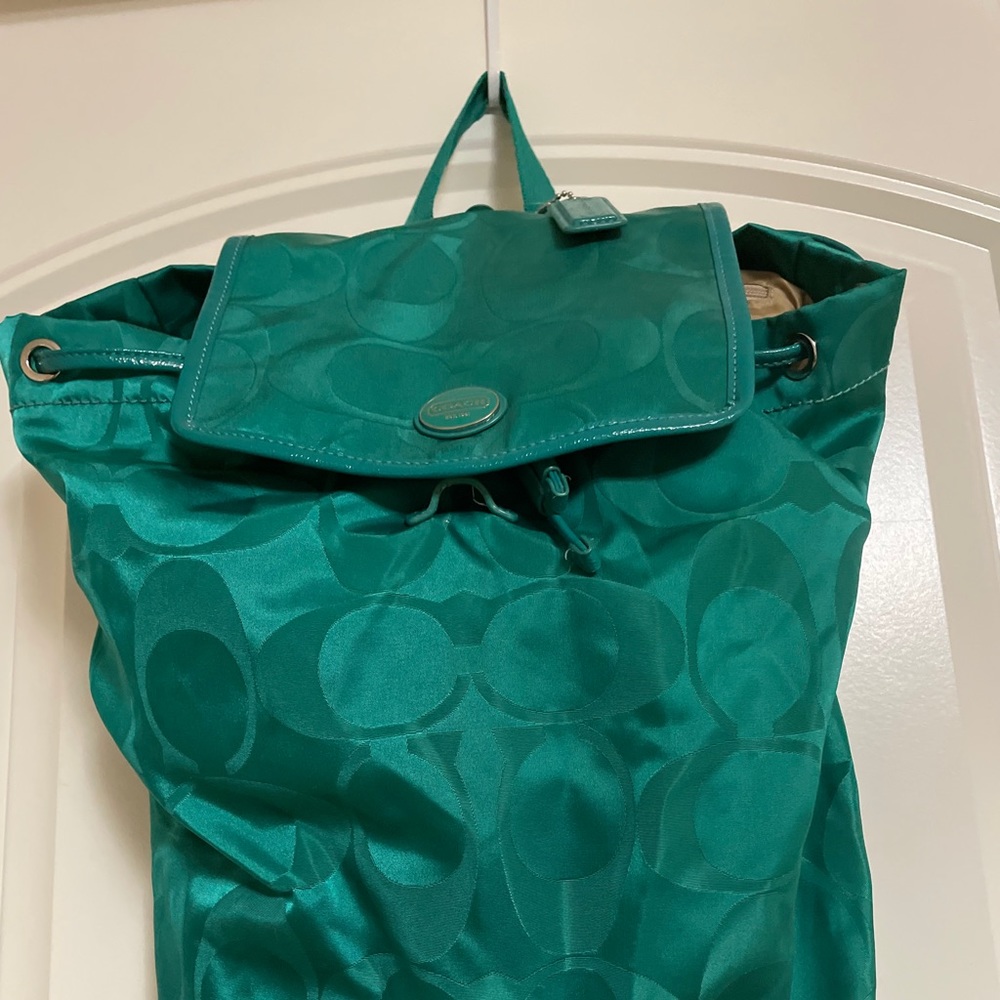 Turquoise COACH Backpack